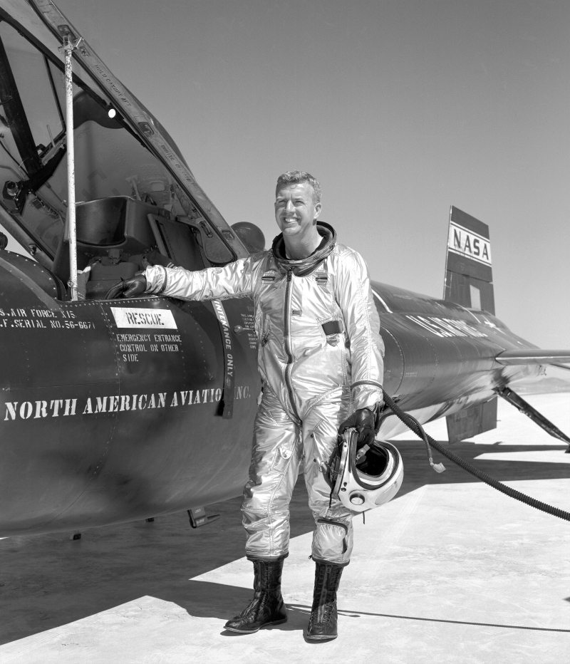 Joseph Walker poses with the X-15