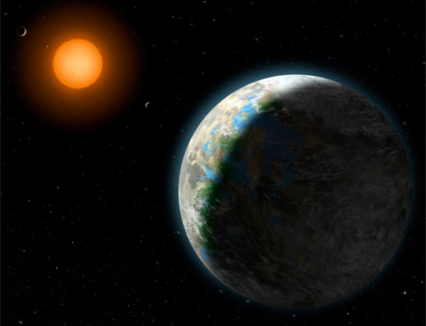 Artist's concept of an Earth-like world orbiting an alien star