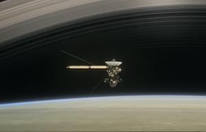 Cassini flies between Saturn and its rings