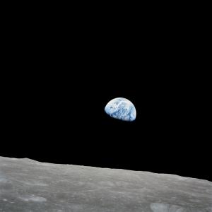 Earthrise over the Moon