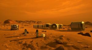 Artist's concept of a Mars base