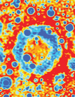 gravity map of a portion of the Moon