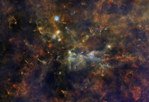 a huge cloud of gas and newly forming stars make up the vulpecula OB-1 association