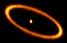 bright orange ring around the star fomalhaut