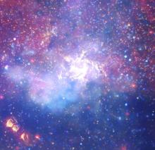 A swirl of stars at the center of the Milky Way contains a supermassive black hole