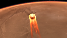 Mars InSight during entry into Mars' atmosphere