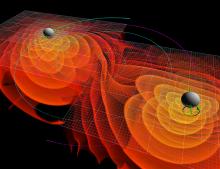 Computer simulation of merging black holes