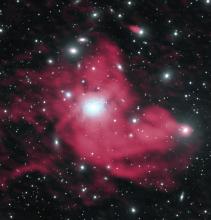 Combined radio and visual view of the Perseus galaxy cluster