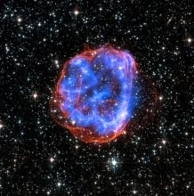 Combined X-ray and optical image of a supernova remnant