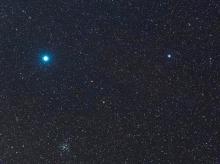 Sirius, Mirzam, and M41 in Canis Major, the big dog