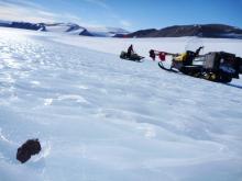 A meteorite on the Antarctic ice