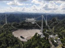 The damaged Arecibo Telescope