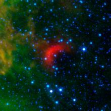 Infrared image of a bow shock in front of a fast star