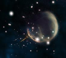 composite image of a "cannonball" pulsar