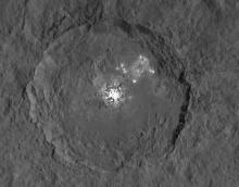 Dawn view of the white spots on Ceres