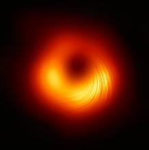 magnetic field around supermassive black hole at center of galaxy m87