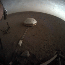 Clouds pass over InSight on Mars