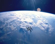 Mir space station seen from space shuttle