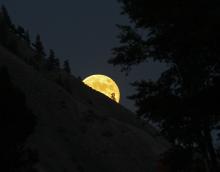 Moonrise over Yellowstone National Park