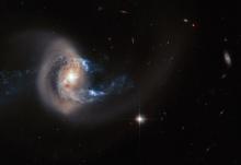 Hubble image of the aftermath of a galactic collisio