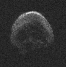 Radio view of asteroid 2015 TB145, which will pass close to Earth on Halloween