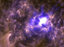 Image of a powerful solar flare on March 11, 2015