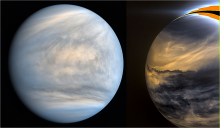 Daytime and nighttime views of Venus