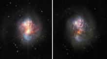 merging galaxies from webb, hubble space telescopes