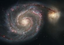 Hubble view of M51, the Whirlpool galaxy, and its companion galaxy