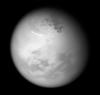 Cassini view of Titan lakes, clouds